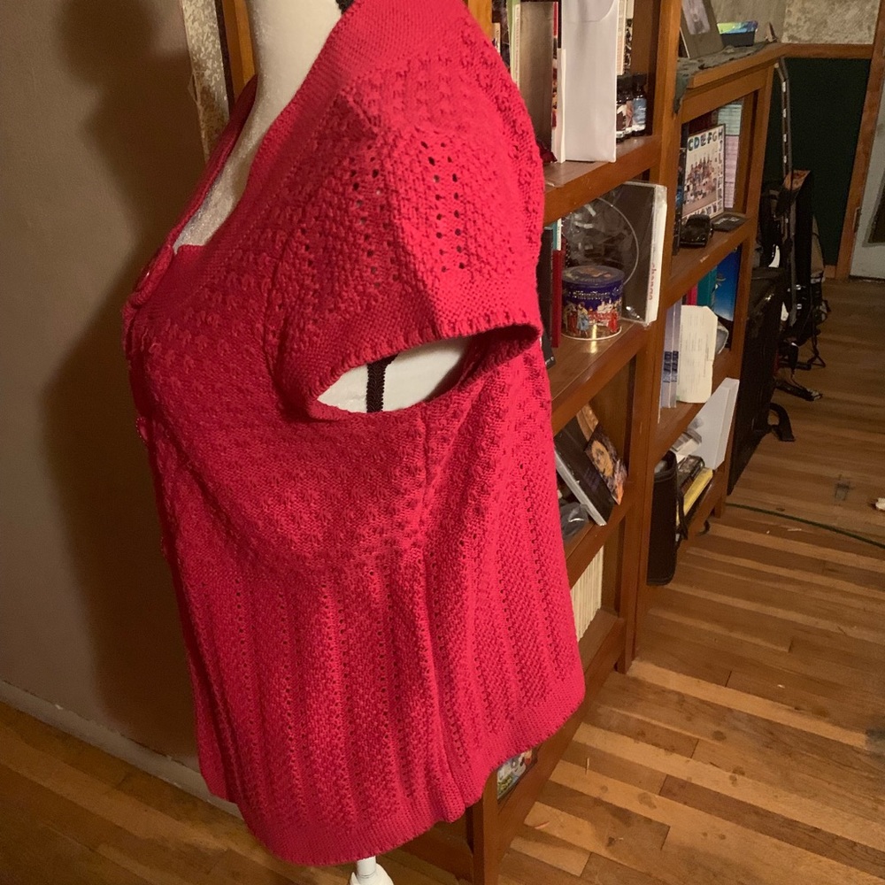 Red Crocheted Jacket - Picture 3 of 5